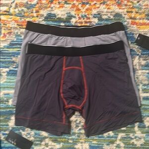 Men's Black and Gray Boxer Briefs